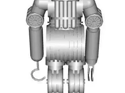TRITONIA003XD silver robot 3D model