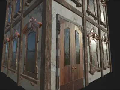 Victorian style house Low-poly 3D model