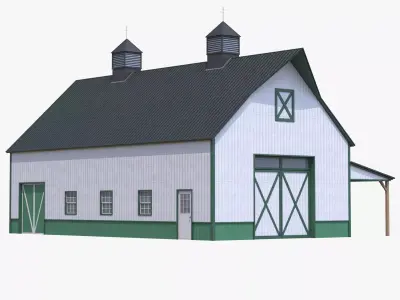Green Industrial Building 10 Free low-poly 3D model