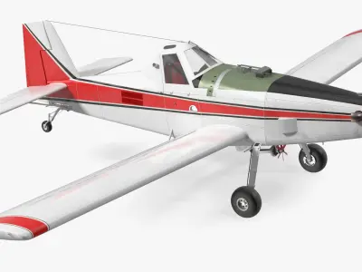 Agricultural Aeroplane White 3D model