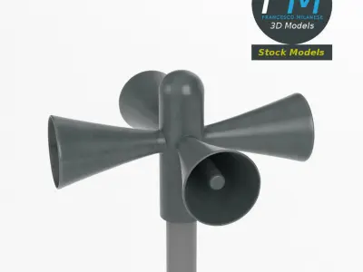 Civil defense siren alarm 3D model