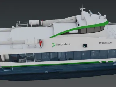 Fully electric fast ferry 3D model Low-poly 3D model