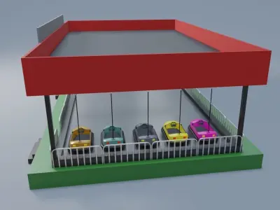 Beat Cart - Amusement Park - Parque de Diversoes Low-poly 3D model