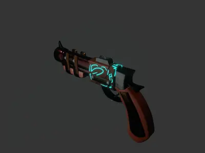 Steampunk Magic Gun Free 3D model