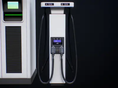 EV Charging Station Zhong PBR 3D model