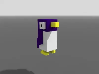 Voxel Penguin Low-poly 3D model buy