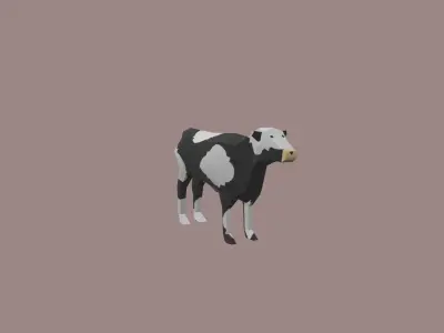 Cow Cartoon - 02 Low-poly 3D model