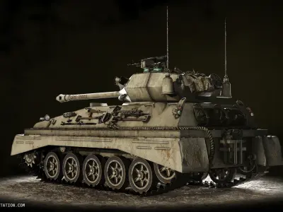 Tank for Videogames Low-poly 3D model