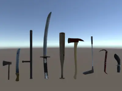 Melee Weapons Low-poly 3D model purchase