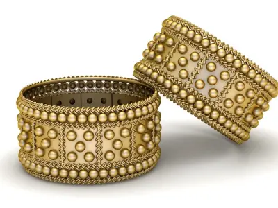 INDIAN ANTIQUE STYLE GOLD RING 3D PRINTABLE MODEL 3D print model