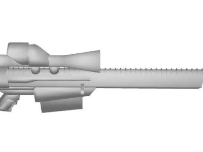 Sniper Rifle Low-poly 3D model 6