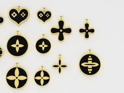  collection symbol 25 part big and small 3D print model