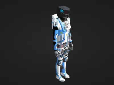 Robot Soldier - Assault Soldier Low-poly 3D model 8