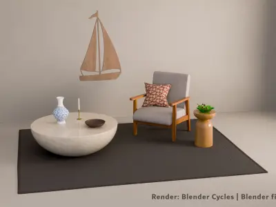 Living room models Free low-poly 3D model