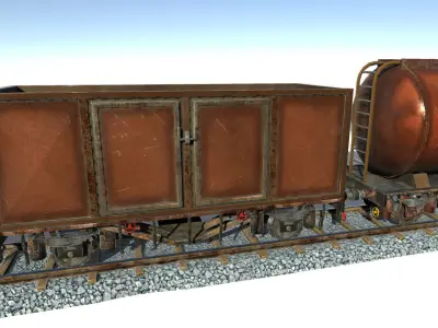 Train Construction Kit Low-poly 3D model