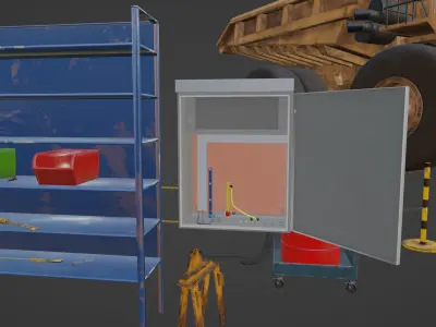 Industrial Assets pack Low-poly 3D model