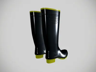 Rain Boots Shoes Low-poly 3D model