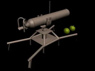 Russian 125mm Ampulomet Cannon 1941 3D model