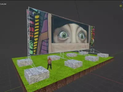 Billboard Set  Outdoor Advertising Structures 5 Models 3D model