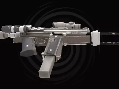 3D ModelKJC Submachine Gun - Tactical SMG 3D model