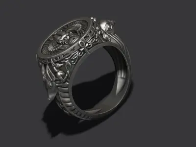 Horus Anubis ring 3D print model
