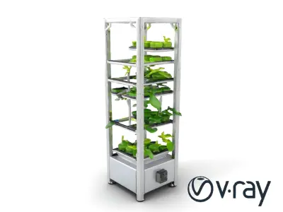Modular Tower Farming Unit model pack Low-poly 3D model