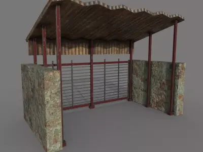 Old Shack PBR Low-poly 3D model