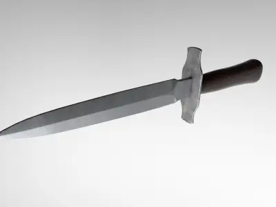 French WWI Model 1916 Trench Dagger Low-poly 3D model
