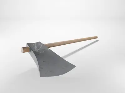 Textured Low Poly Ax Free low-poly 3D model