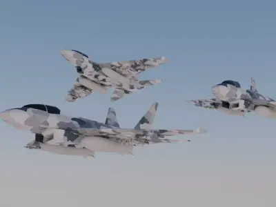 Simple Fighter Jet - Low Poly Low-poly 3D model