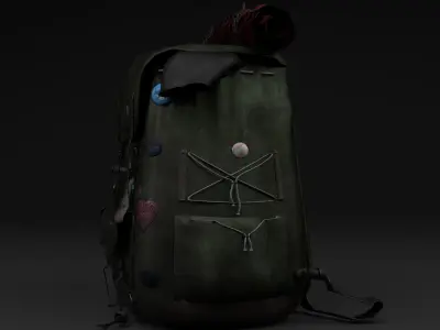 Low Poly Gameready Backpack Low-poly 3D model