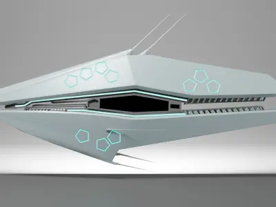Sci-fi Star Ship Free low-poly 3D model