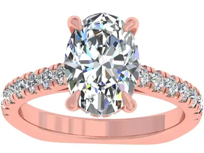 Oval Stone Euro Shank RIng 3D print model purchase