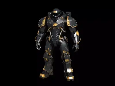 Steel mecha mecha warrior 3D model purchase