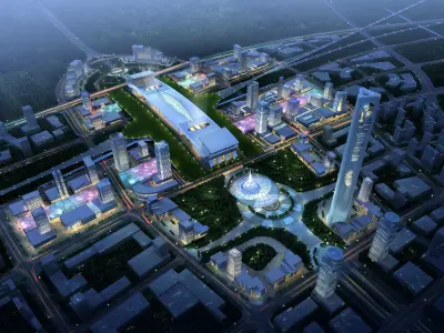 3Dmax fashion city commercial square building 26 3D model
