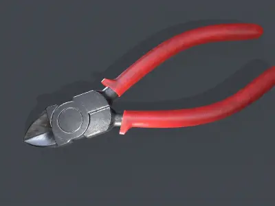 Diagonal Pliers Low-poly 3D model