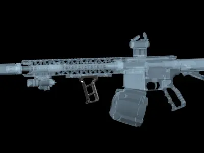 Tactical Dynamics aluminium skeletonized fore vertical grip Low-poly 3D model