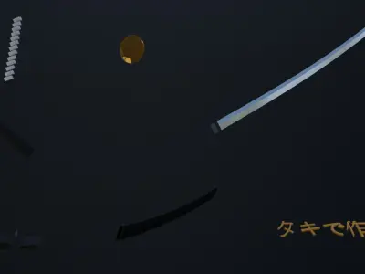 Realistic Samurai Katana Sword - High-Quality 3D Model Low-poly 3D model