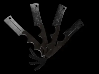 Cleaver Meat Knife Old 3D model