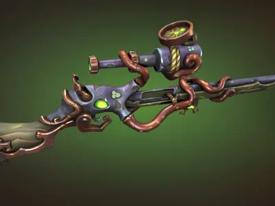 Octupus sniper rifle Low-poly 3D model