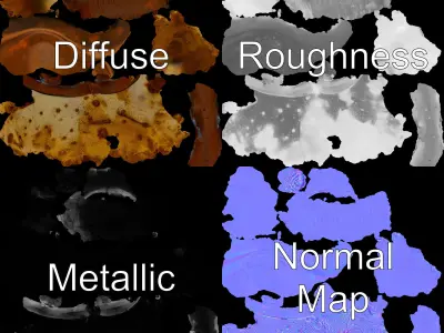 Rustic Chisel Model Pack for D Rendering and Game Design Low-poly 3D model
