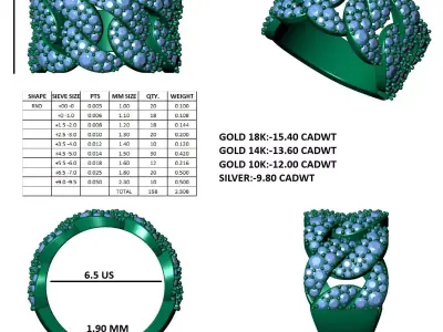 Cuban Ring 3D print model 2