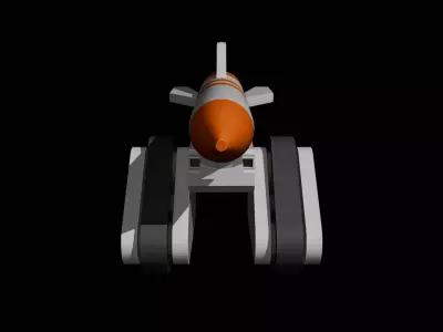 Stylized Low Poly Tank Mega Missile Game Ready Low-poly 3D model