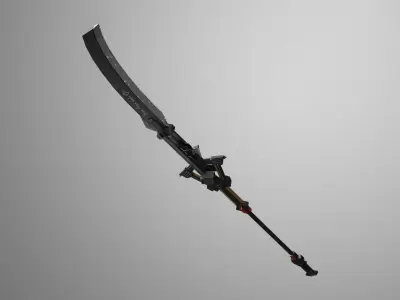 Combat Scythe Blade Low-poly 3D model