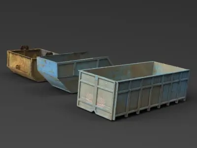 Trash containers Low-poly 3D model