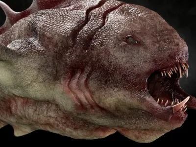 Giant Monster Fish Low-poly 3D model