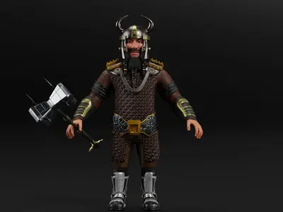 Dwarf Low-poly 3D model purchase