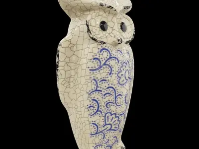 Ceramics Owl model Low-poly 3D model
