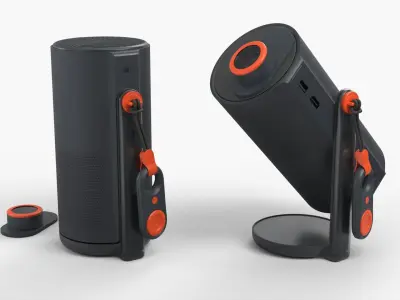 Compact Smart Video Projector with Adjustable Stand 3D model