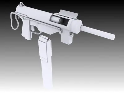 M3 Grease Gun Low-poly 3D model get